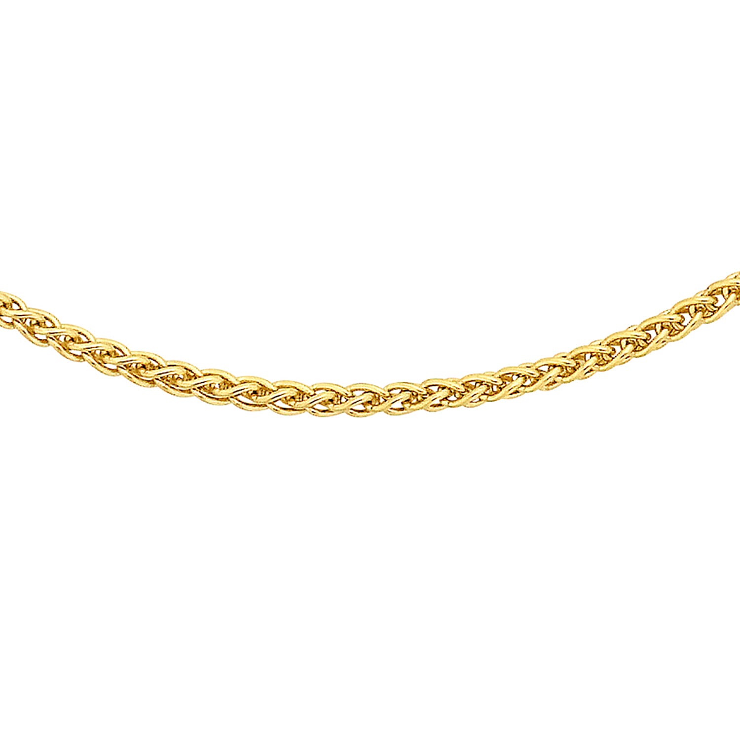 1mm Spiga Chain 16 Inch in 9K Yellow Gold