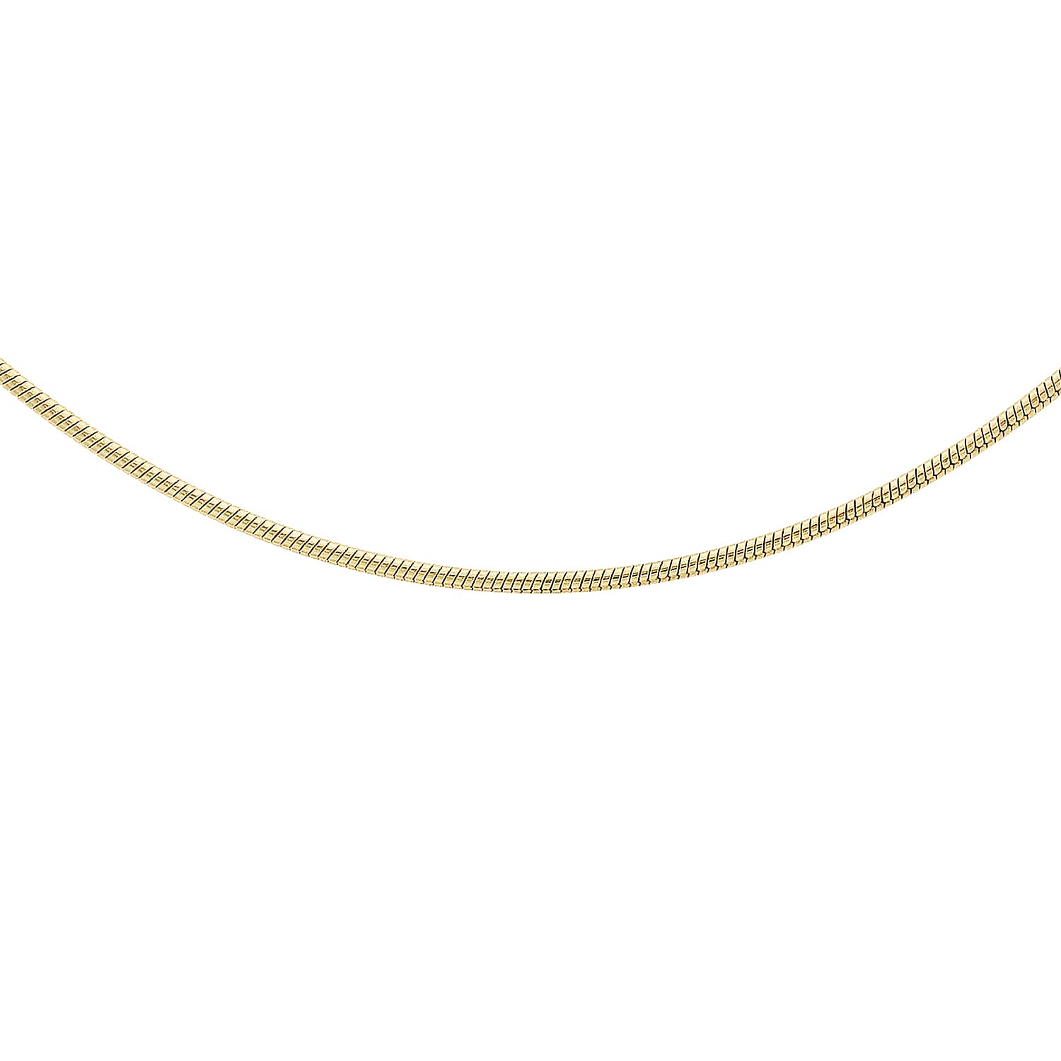 9K Yellow Gold Round Snake Chain With Spring Ring Clasp (Size - 16)