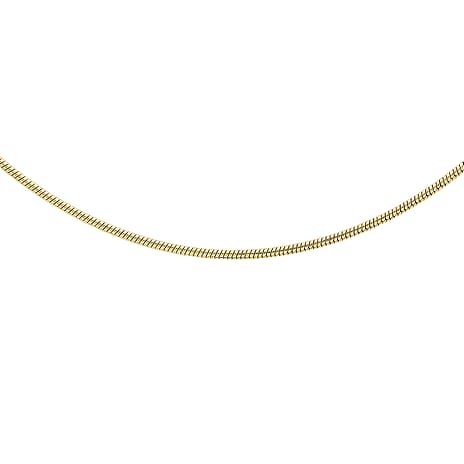 9K Yellow Gold Round Snake Chain With Spring Ring Clasp (Size - 16)