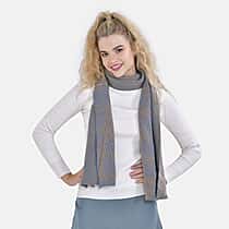 Closeout Deal - Stylish Knitted Scarf (One Size, 172x31 cm) - Blue & Mustard