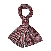 Closeout Deal - Stylish Knitted Scarf (One Size, 172x31 cm) - Burgundy & Light Grey