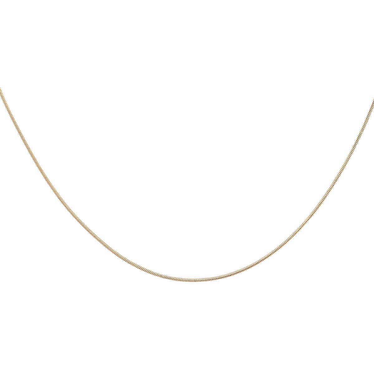 9K Yellow Gold Mini Round Snake Chain With Spring Ring Clasp (Size - 16)