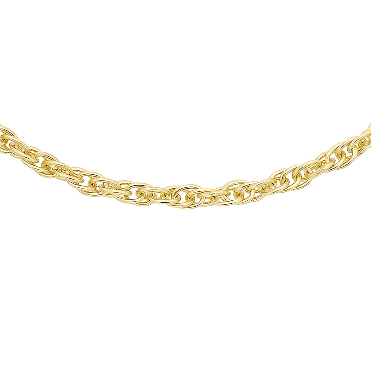 9K Yellow Gold Prince of Wales Chain With Spring Ring Clasp (Adjustable Size - 18-20)
