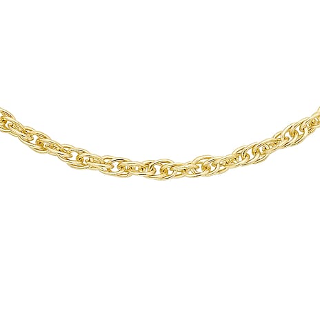 9K Yellow Gold Prince of Wales Chain With Spring Ring Clasp (Adjustable Size - 18-20)