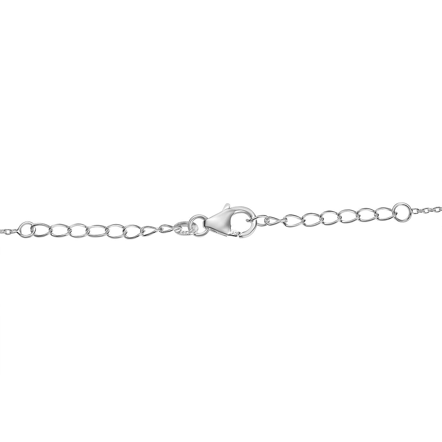 One Time Deal-Diamond Station Necklace (Size - 18) in Sterling Silver