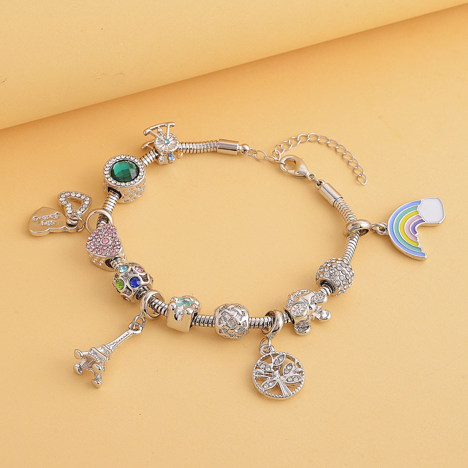 Bangkok CloseOut- Gift Set Multi Colour 12 Charms Bracelet (Size-7.5 - 2)
