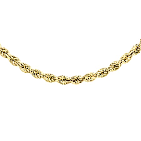 9K Yellow Gold 3.8MM Rope Chain with Spring Ring Clasp 24 Inch 9K Yellow Gold 3.8MM Rope Chain with Spring Ring Clasp 24 Inch