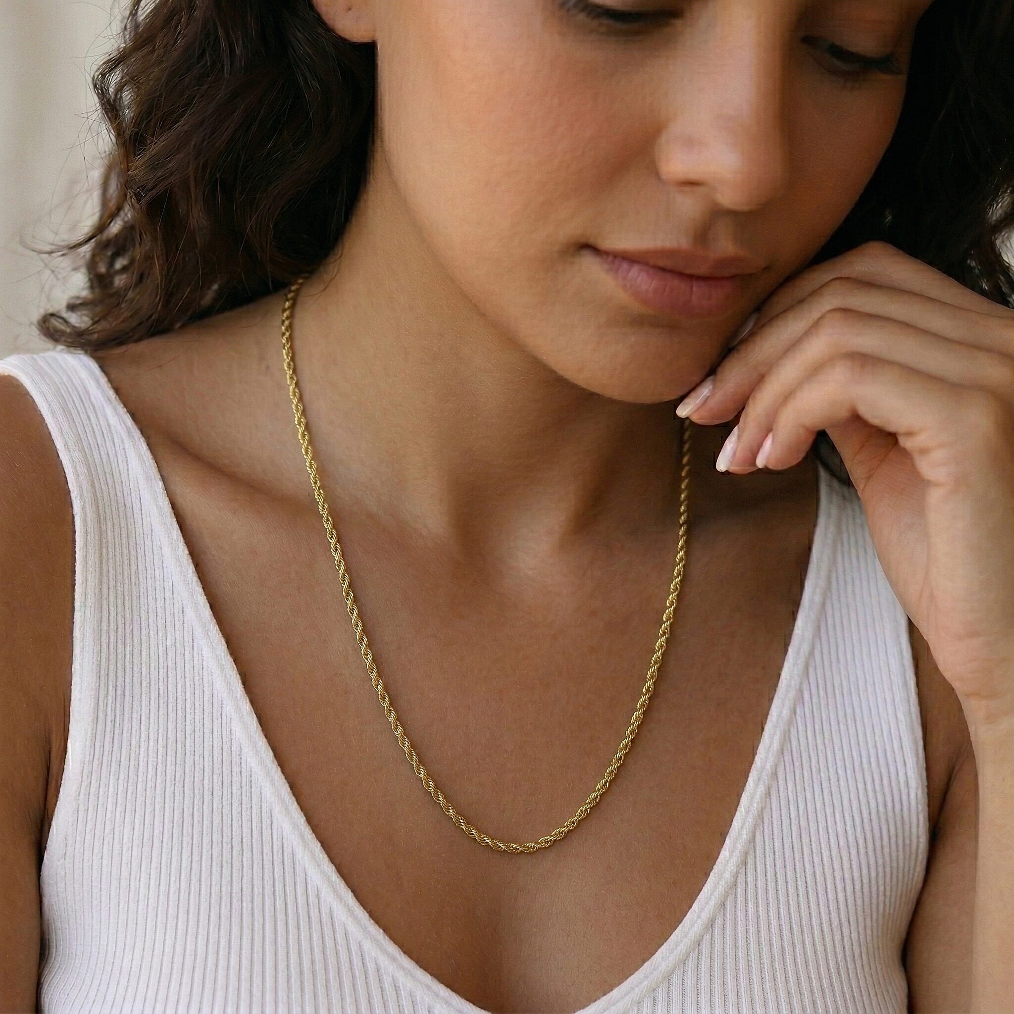 9K Yellow Gold  Chain (Size - 22),  Gold Wt. 2.4 Gms