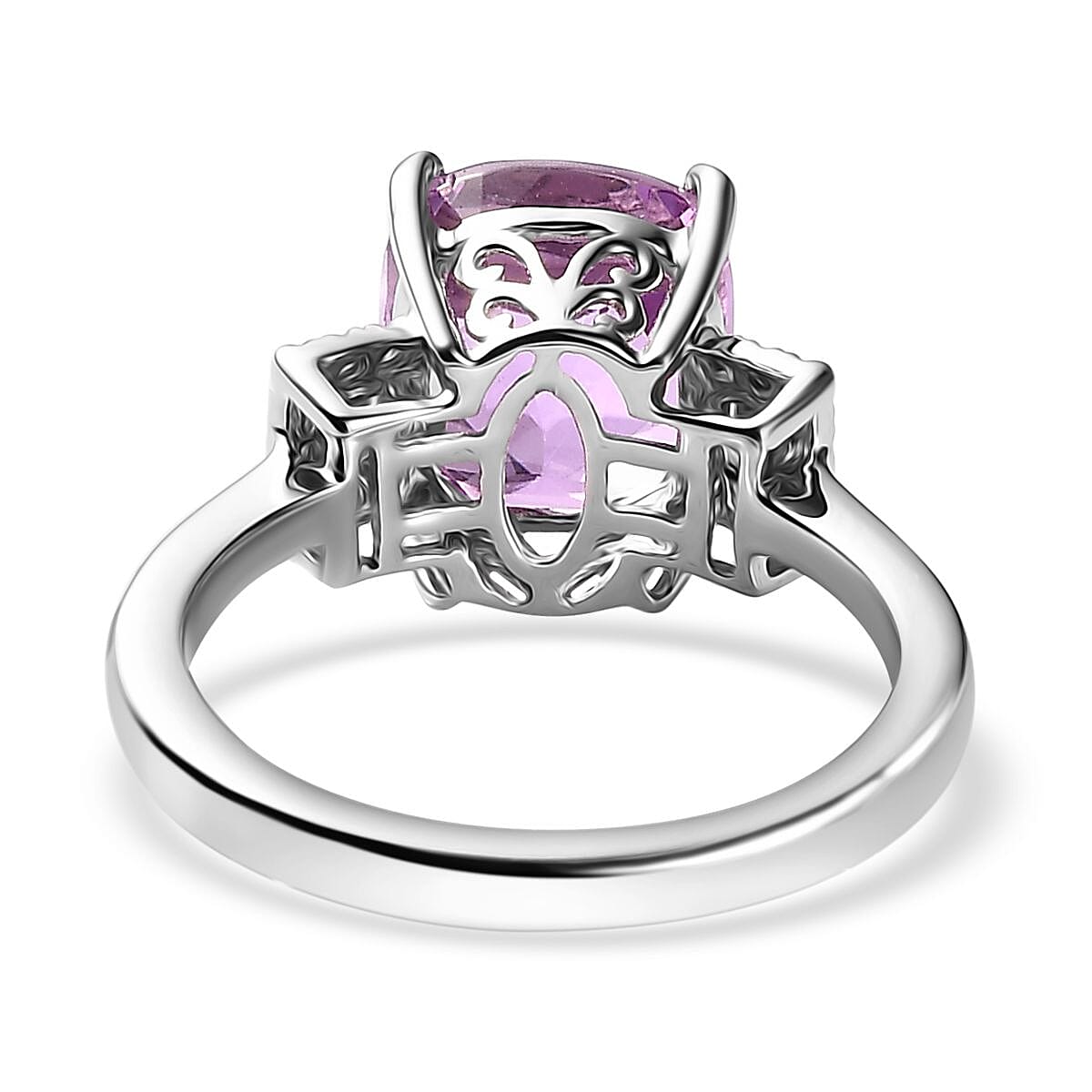 950 Platinum AAAA Patroke Kunzite and Diamond (VS - EF) Ring 4.65 Ct, Platinum Wt. 5.00 GM