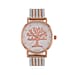 STRADA Japanese Movt.Tree of Life Dial Water Resistant Watch in Gold Tone with Stainless Steel Mesh Strap