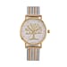 STRADA Japanese Movt.Tree of Life Dial Water Resistant Watch in Gold Tone with Stainless Steel Mesh Strap