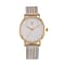 STRADA Japanese Movement White Dial Water Resistant Watch in Rose Gold Tone with Stainless Steel Mesh Strap