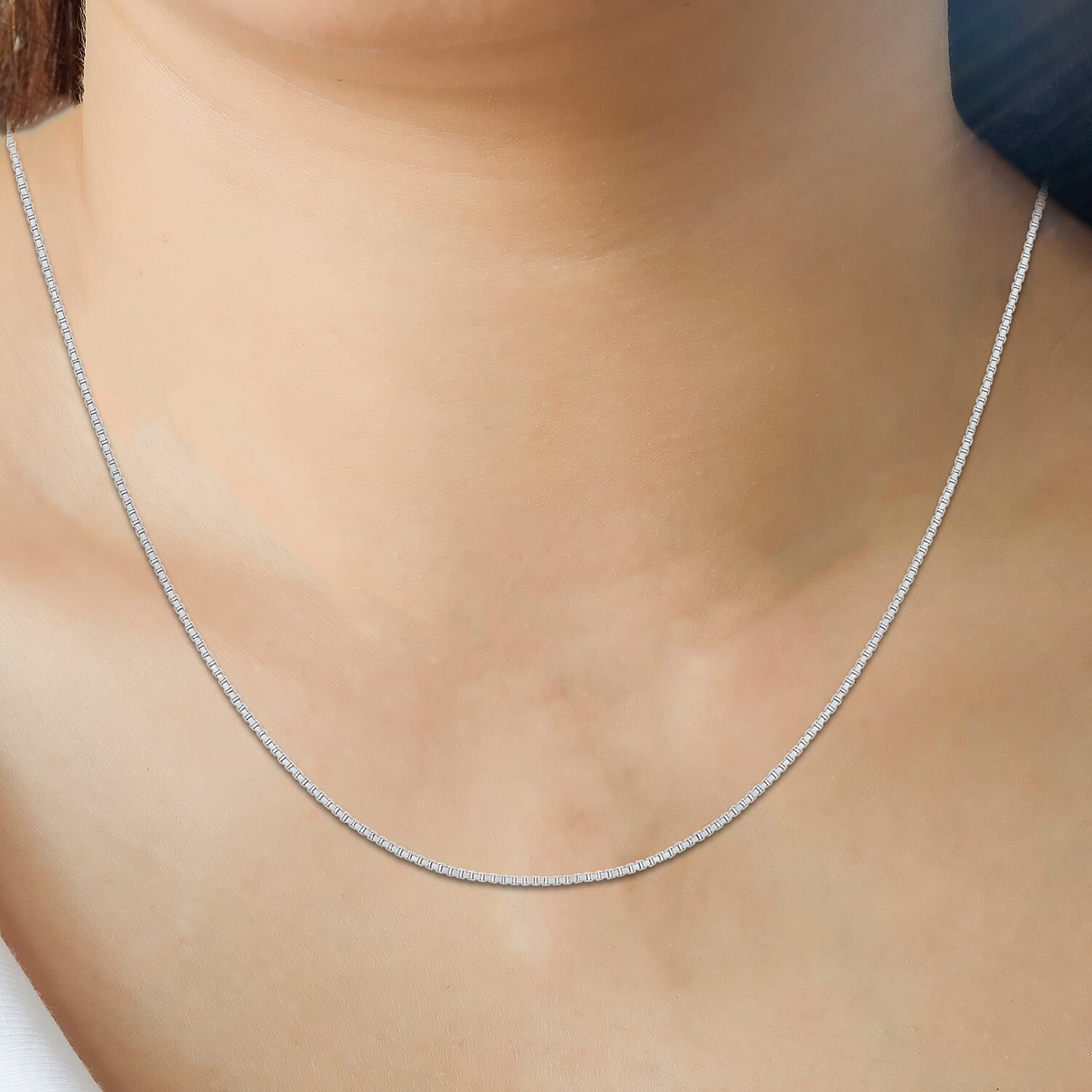 9K White Gold  Chain (Size - 18),  Gold Wt. 0.97 Gms