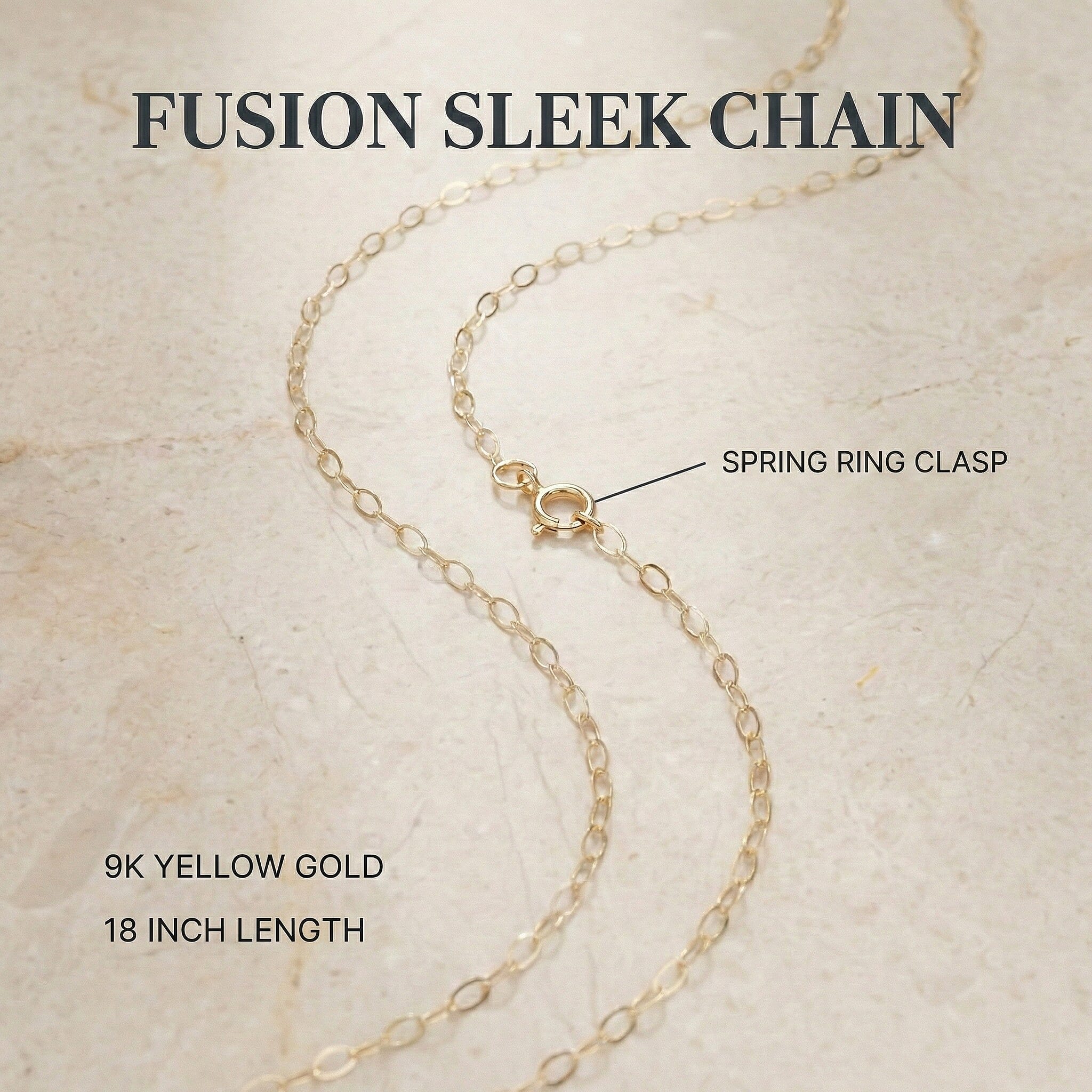 9K Yellow Gold  Chain (Size - 18),  Gold Wt. 0.35 Gms