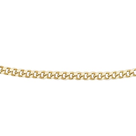 Diamond Cut Curb Chain 15 Inch in 9K Yellow Gold