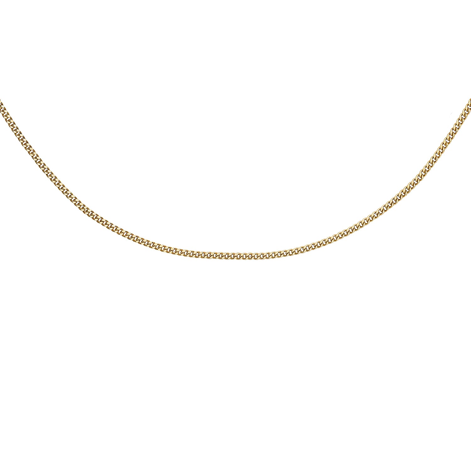 9K Yellow Gold Diamond Cut Curb Chain With Spring Ring Clasp (Adjustable Size - 16- 18)