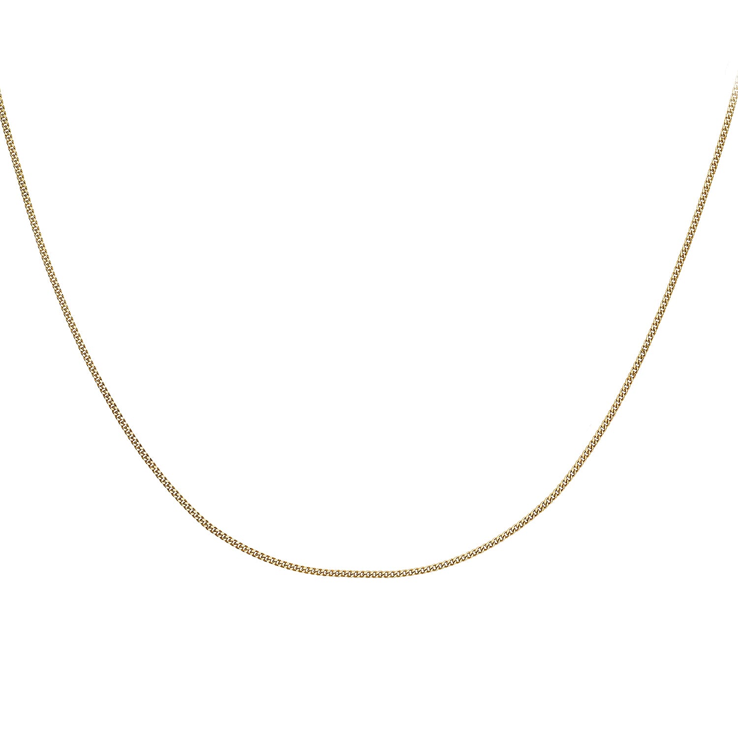 9K Yellow Gold Diamond Cut Curb Chain With Spring Ring Clasp (Adjustable Size - 16- 18)