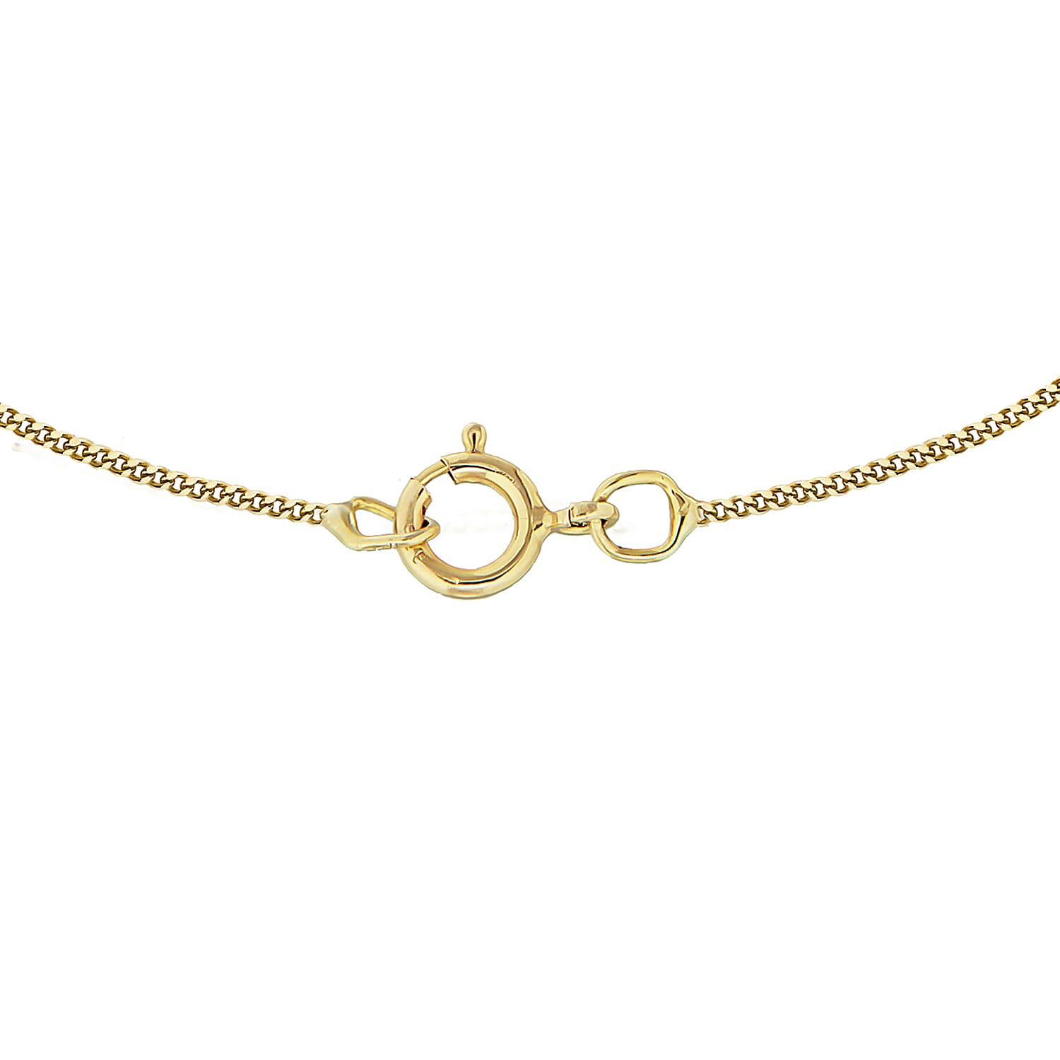 9K Yellow Gold Diamond Cut Curb Chain With Spring Ring Clasp (Adjustable Size - 16- 18)