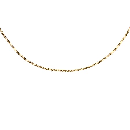 Diamond Cut Curb Chain 20 Inch in 9K Yellow Gold