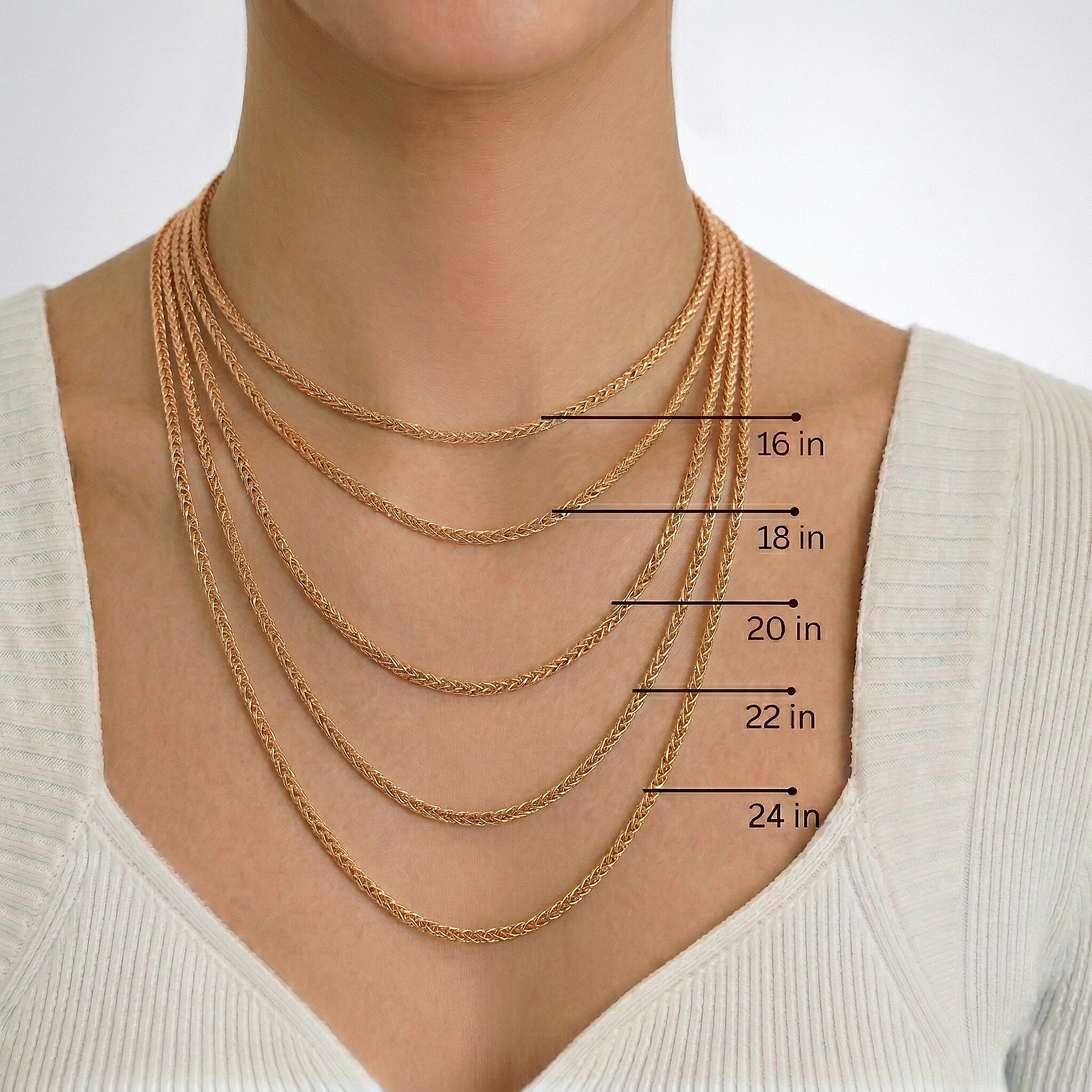 9K Rose Gold Chain (Size - 18)