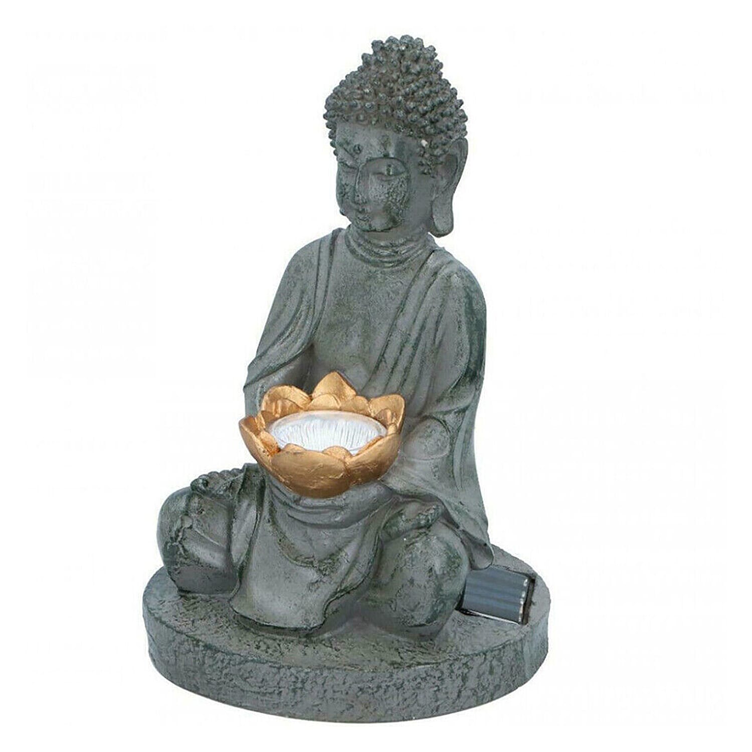 Buddha Garden Ornaments with Solar Lights - 25cm (H)