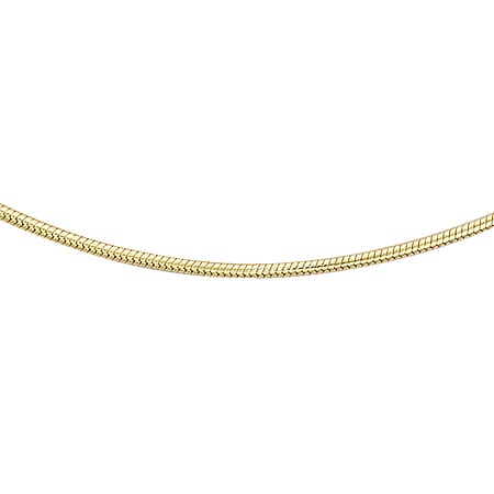 Round Snake Chain 16 Inch in 14K Yellow Gold