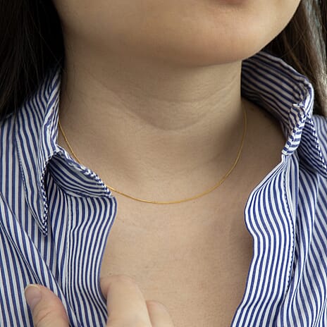 9K Yellow Gold  Chain (Size - 14),  Gold Wt. 0.6 Gms