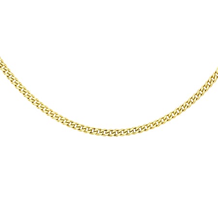 Diamond Cut Curb Chain 18 Inch in 9K Yellow Gold