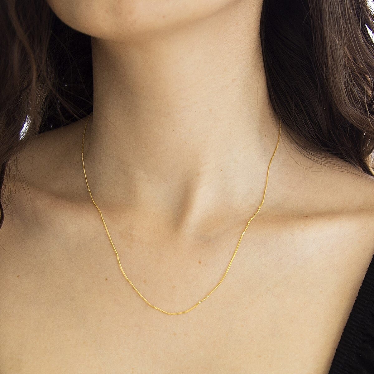 9K Yellow Gold  Chain (Size - 18),  Gold Wt. 0.75 Gms