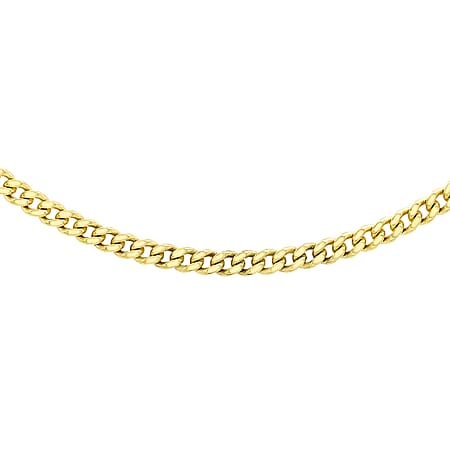 Doll Colour Diamond Cut Adjustable Curb Chain 16 Inch to 18 Inch in 9K Yellow Gold