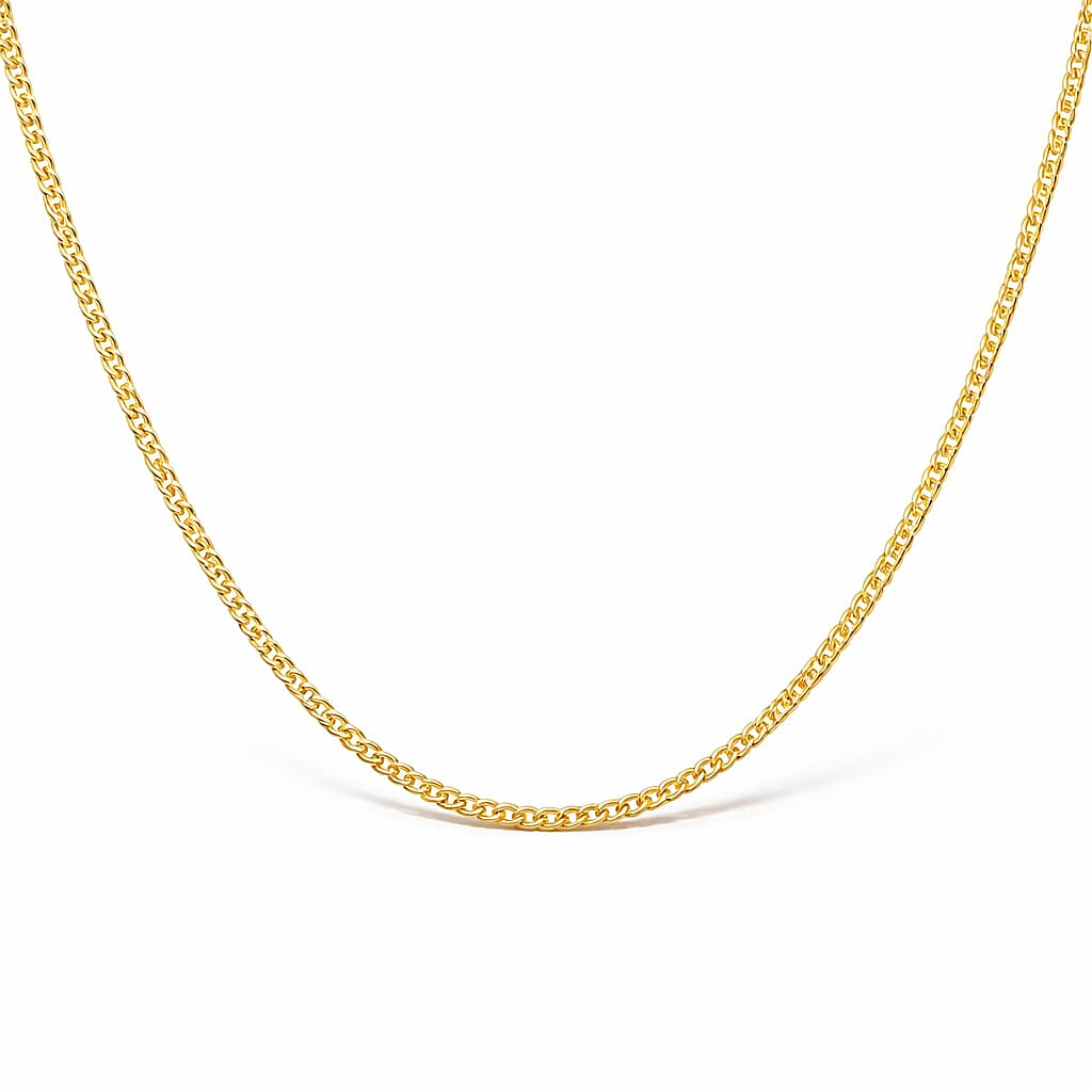 9K Yellow Gold Diamond Cut Curb Chain (Size - Adjustable 16-18) with Spring Ring Clasp