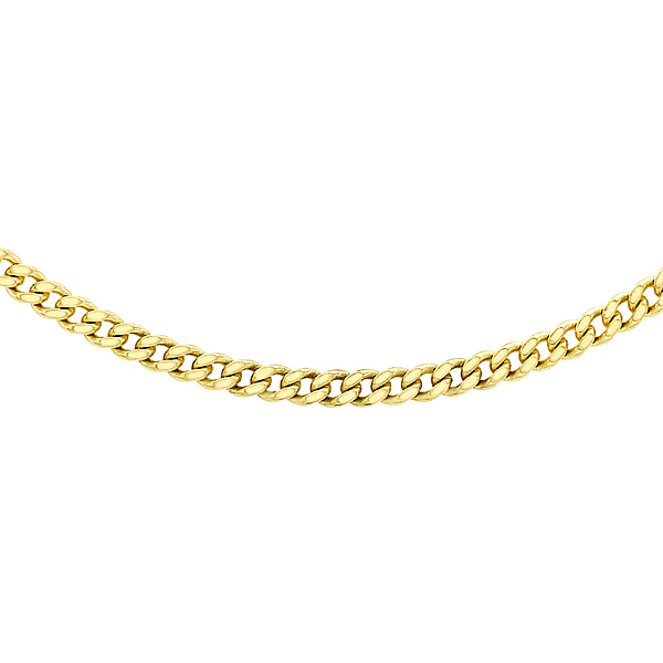 Doll Colour Diamond Cut Adjustable Curb Chain 16 Inch to 18 Inch in 9K ...