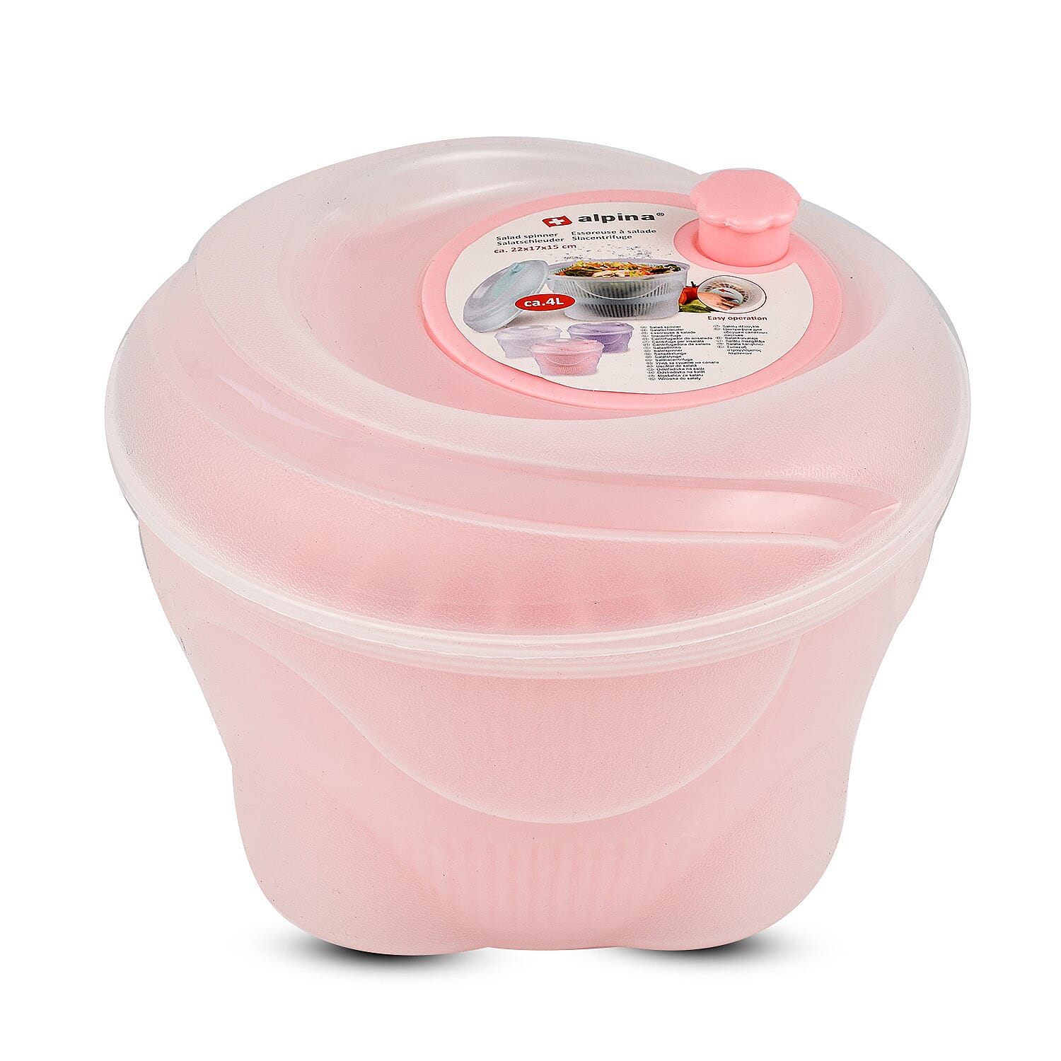 Salad Spinner (Size 22x17x15 cm) - Pink