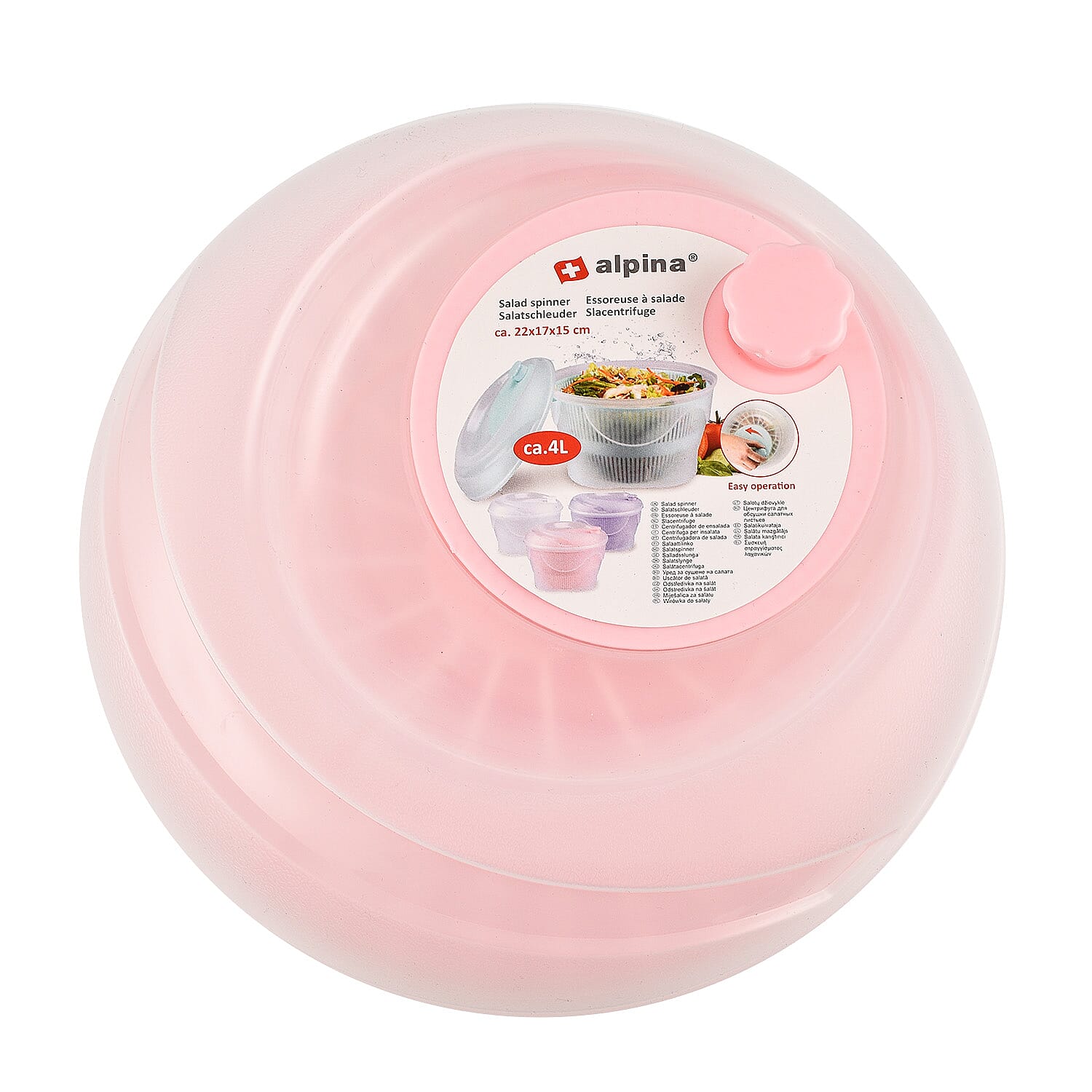 Salad Spinner (Size 22x17x15 cm) - Pink