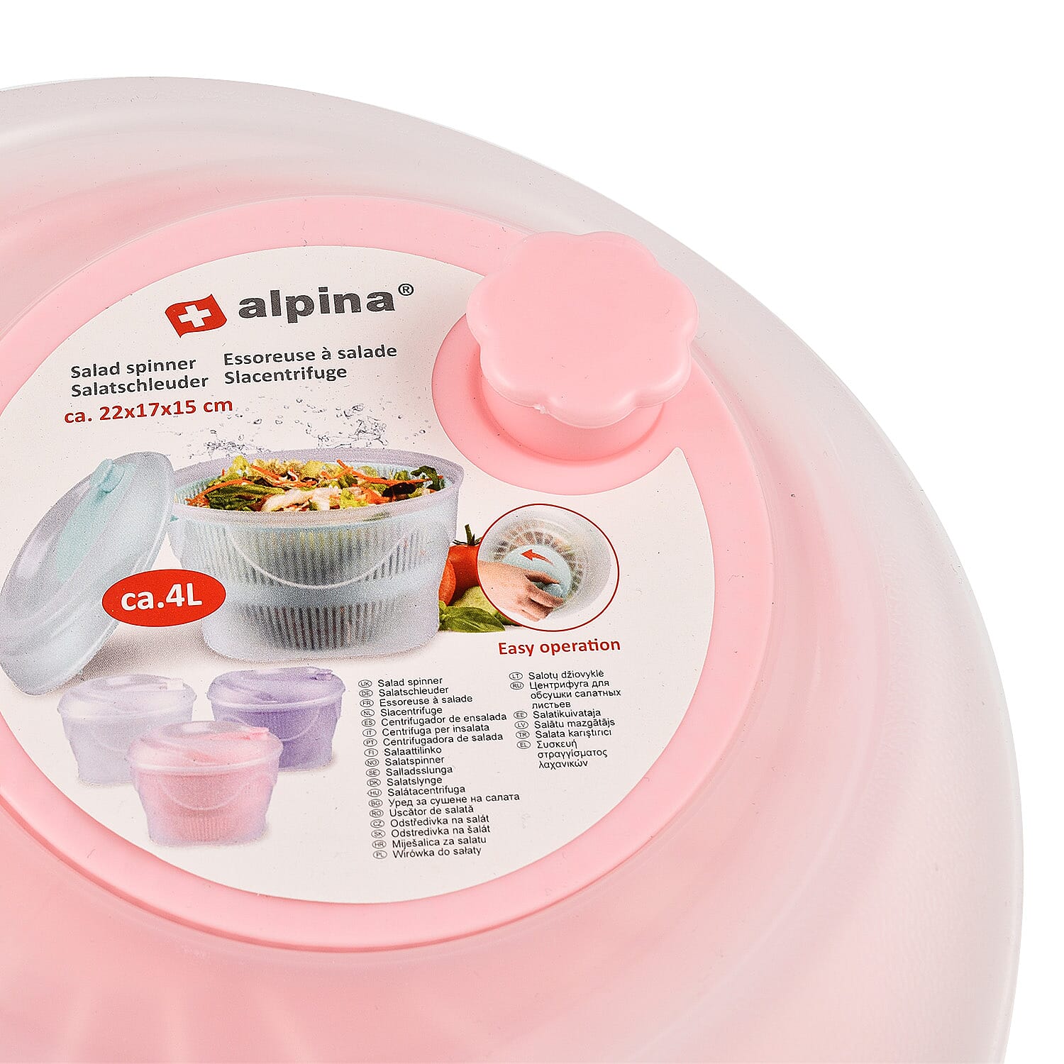 Salad Spinner (Size 22x17x15 cm) - Pink