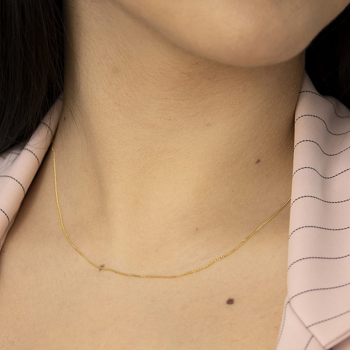 9K Yellow Gold  Chain (Size - 15),  Gold Wt. 0.64 Gms