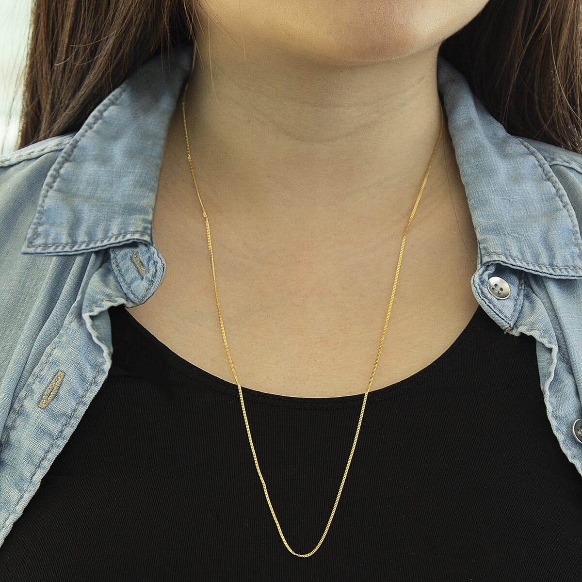 9K Yellow Gold  Chain (Size - 24),  Gold Wt. 1.7 Gms