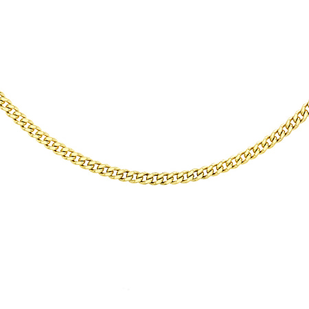 Diamond Cut Curb Chain 16 Inch in 9K Yellow Gold