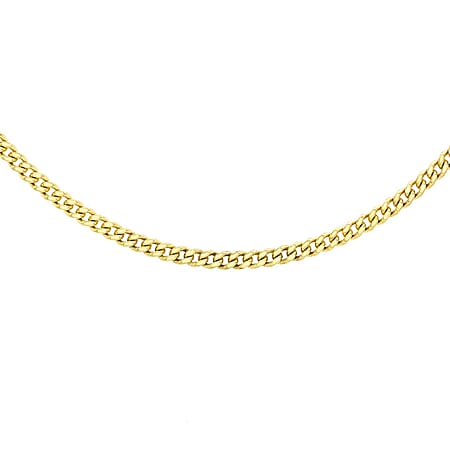 Diamond Cut Curb Chain 18 Inch in 9K Yellow Gold