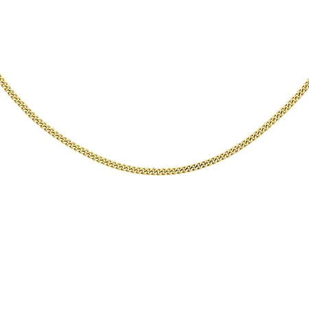 Diamond Cut Curb Chain 18 Inch to 20 Inch in 9K Yellow Gold