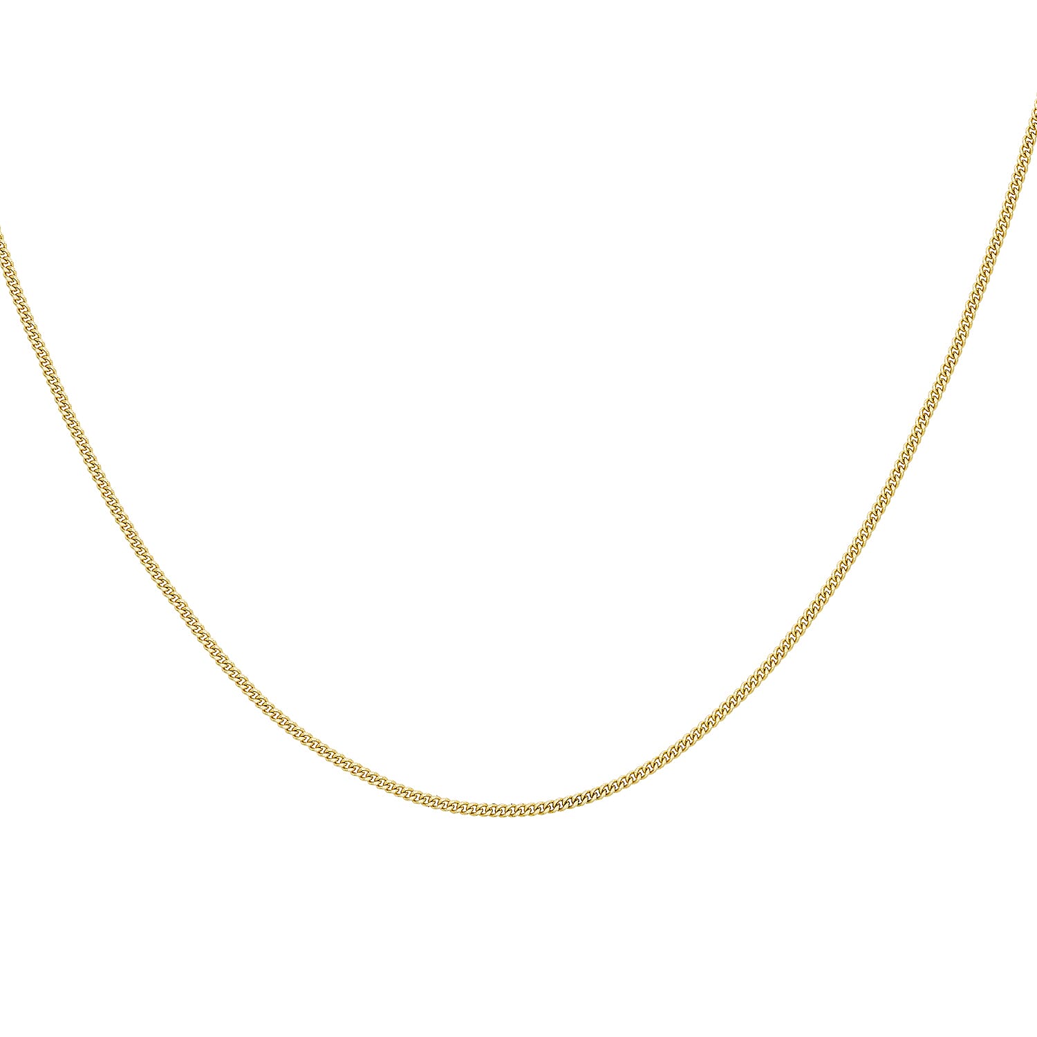 9K Yellow Gold Diamond Cut Curb Chain With Spring Ring Clasp (Adjustable Size - 18-20)