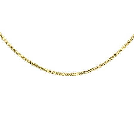 Diamond Cut Curb Chain 20 Inch in 9K Yellow Gold