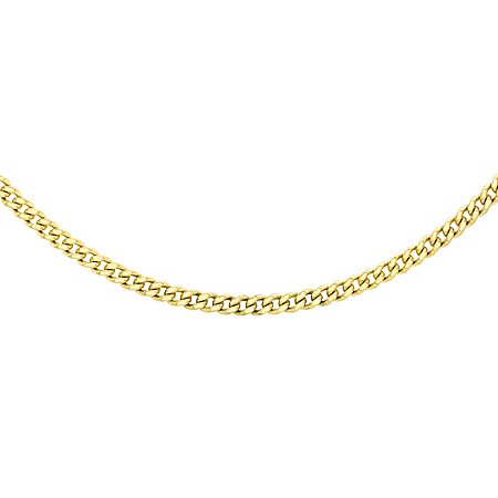 Diamond Cut Curb Chain 18 Inch in 9K Yellow Gold