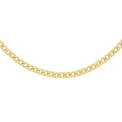 9K Yellow Gold Hollow Curb Chain With Lobster Clasp (Size - 18), Gold Wt. 6.3 Gms