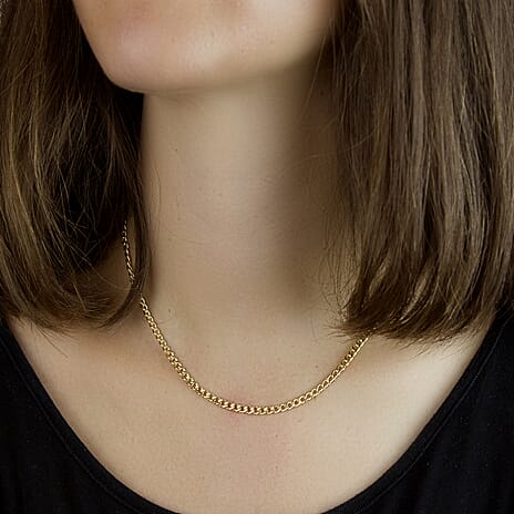 9K Yellow Gold Hollow Curb Chain With Lobster Clasp (Size - 18), Gold Wt. 6.3 Gms