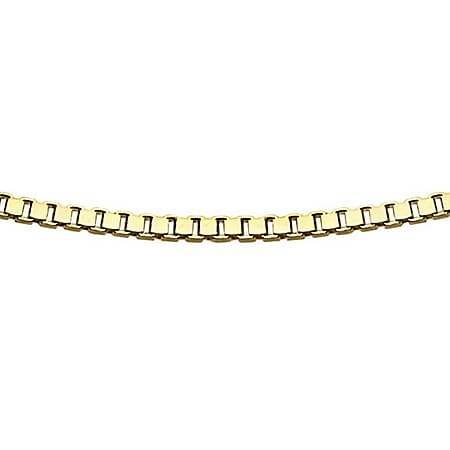 18K Yellow Gold 0.5 MM Box Chain With Spring Ring Clasp 22 Inch Polished