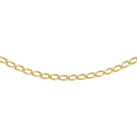 9K Yellow Gold Open Curb Chain With Spring Ring Clasp (Size - 18)