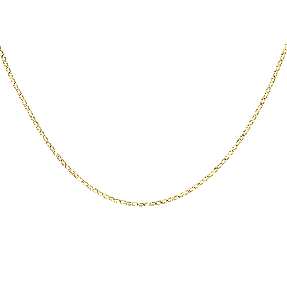 9K Yellow Gold Open Curb Chain With Spring Ring Clasp (Size - 18)