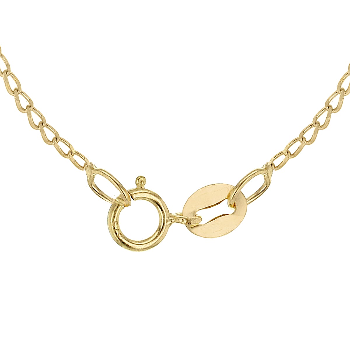 9K Yellow Gold Open Curb Chain With Spring Ring Clasp (Size - 18)