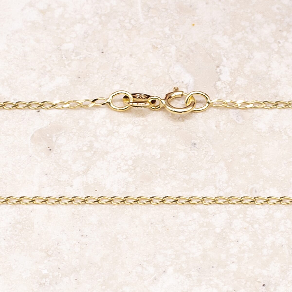 9K Yellow Gold Open Curb Chain With Spring Ring Clasp (Size - 18)